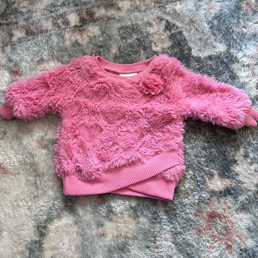 Pink fuzzy sweater